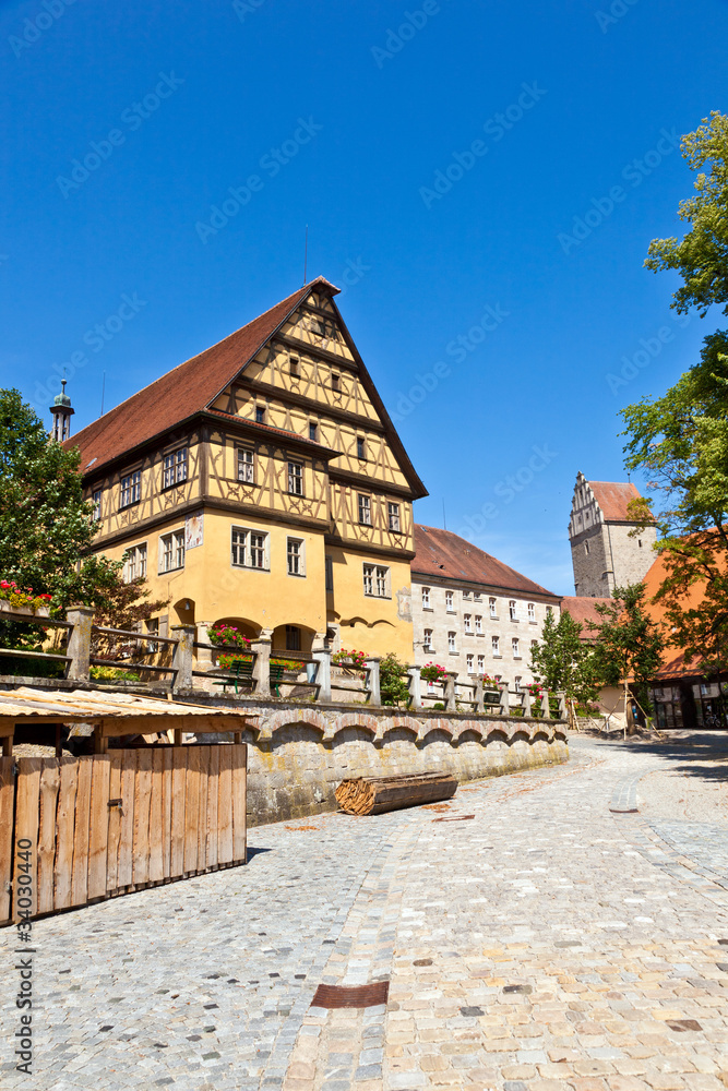 historic half-timbered house in romantic  town of Dinkelsbuehl