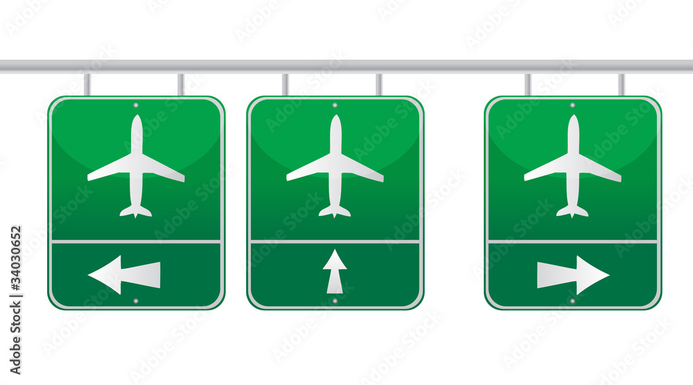 Obraz premium aircraft traffic sign illustration design over white