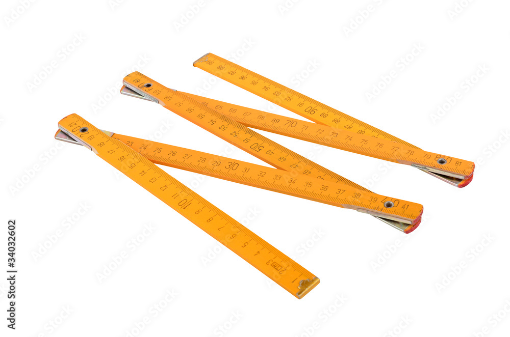Wooden centimeter ruler, isolated on white background Wooden centimeter ruler, isolated on white background