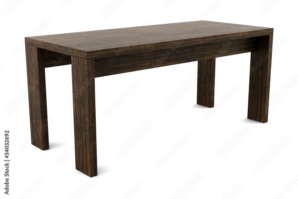 modern brown wooden table isolated on white background modern brown wooden table isolated on white background