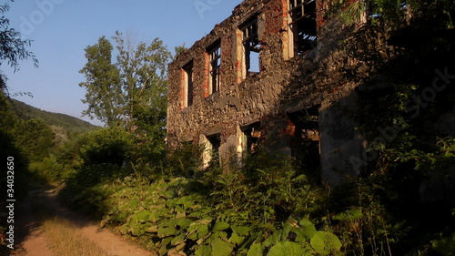 The ruins in the mountains in the North Caucasus