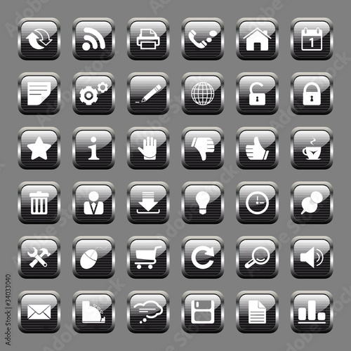 Web Buttons Set schwarz