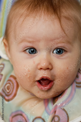 Messy Child's Surprised Face