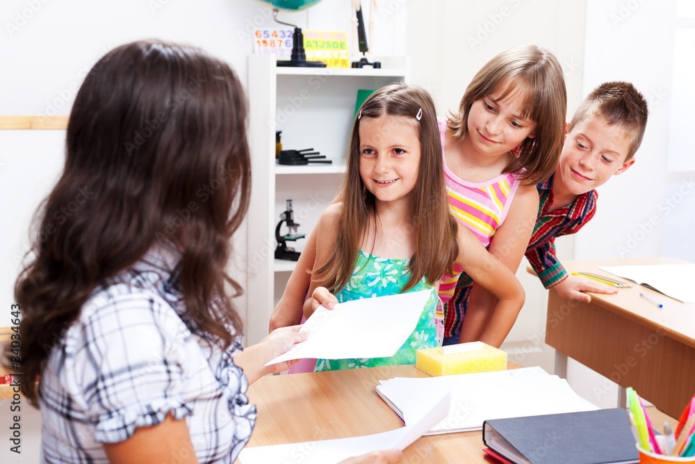 Fototapeta premium Children standing in row