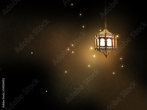 lantern with classic arabic texture