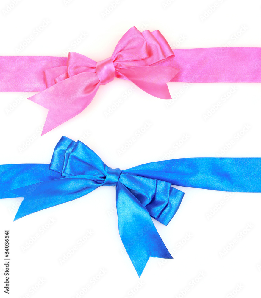 Orange ribbon and bow isolated on white background Orange ribbon and bow isolated on white background
