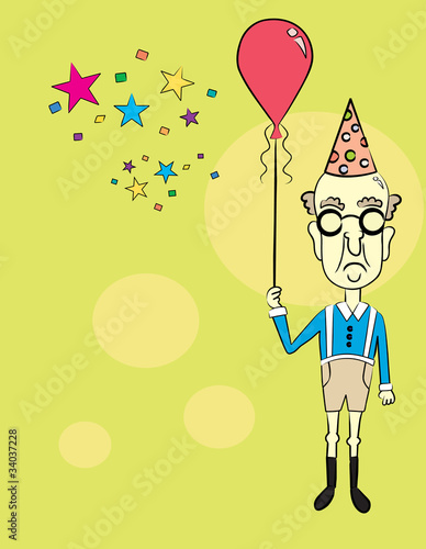 Old Man at a Party!    Vector / Clip Art