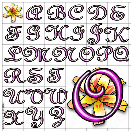 ABC Alphabet background helix french pink design