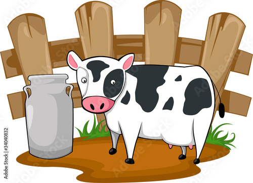 illustration milk cow vector file