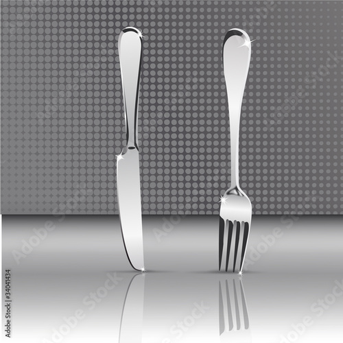 couvert, fourchette et couteau