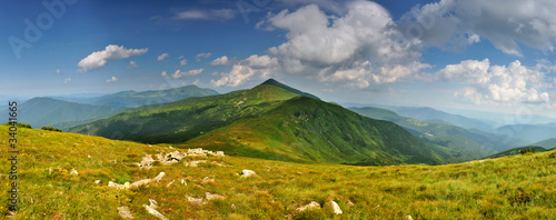 Highest Ukrainian mountains panorama. Chornogora ridge panorama