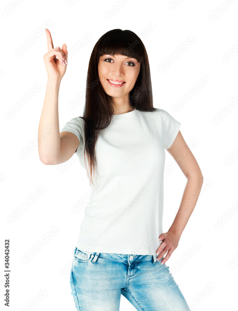 woman showing on white woman showing on white