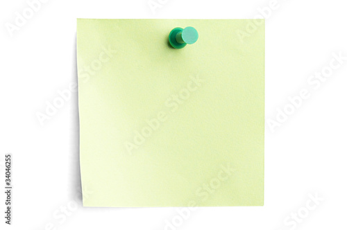 green note with pin