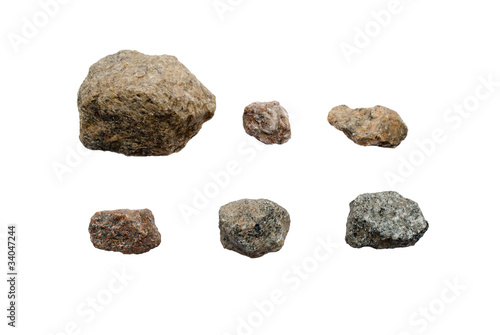 A few stones of different sizes.