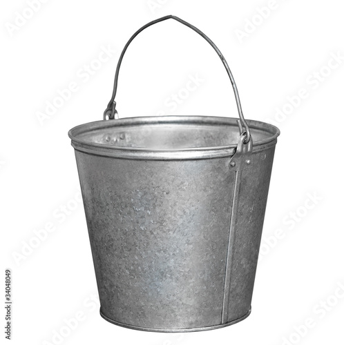 Metal bucket isolated on white background