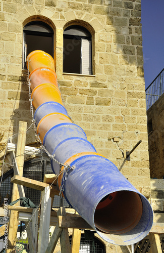 Fototapeta Naklejka Na Ścianę i Meble -  House in Jaffa under renovation work.