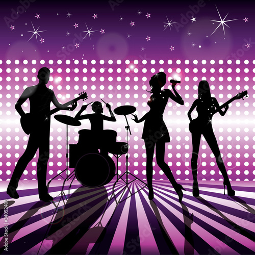 music band on stage vector