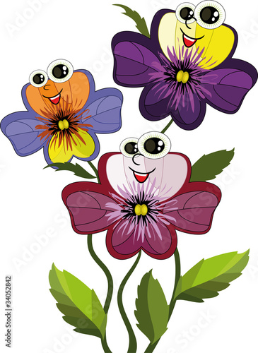 Pansies,vector.