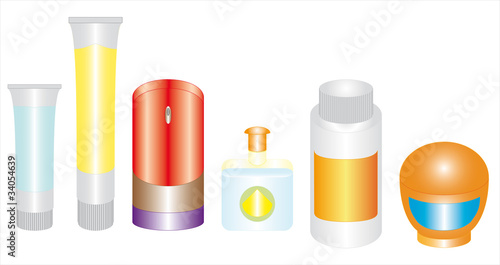 Set of men's cosmetics on white background