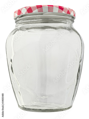 Słoik szklany. Izolowany na białym tle