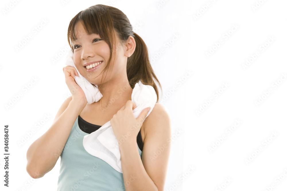 汗を拭く女性 Stock 写真 Adobe Stock 汗を拭く女性 Stock 写真 Adobe Stock