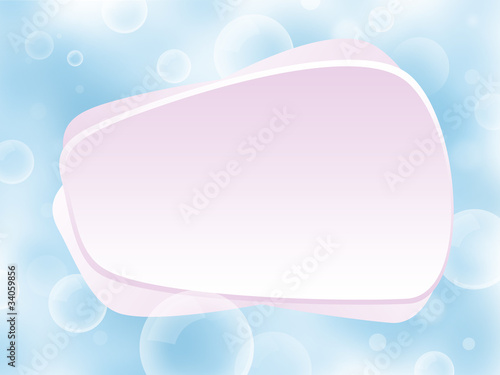 Soap bubbles from blue background with copy space