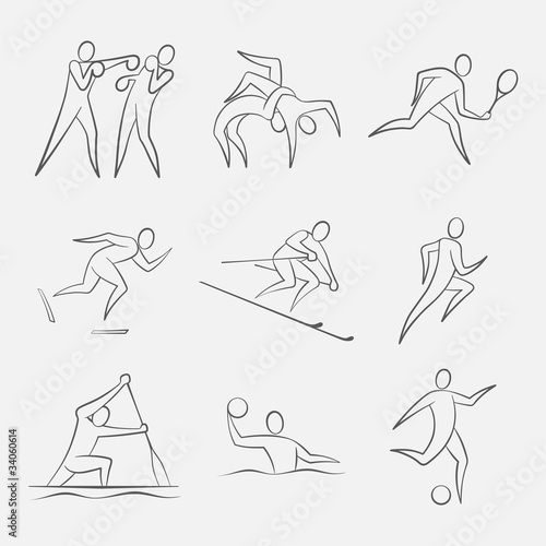 Line-Art Sports Figures