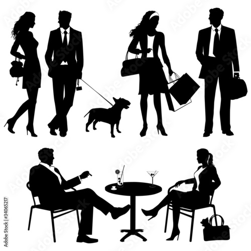 lot of people - vector silhouettes