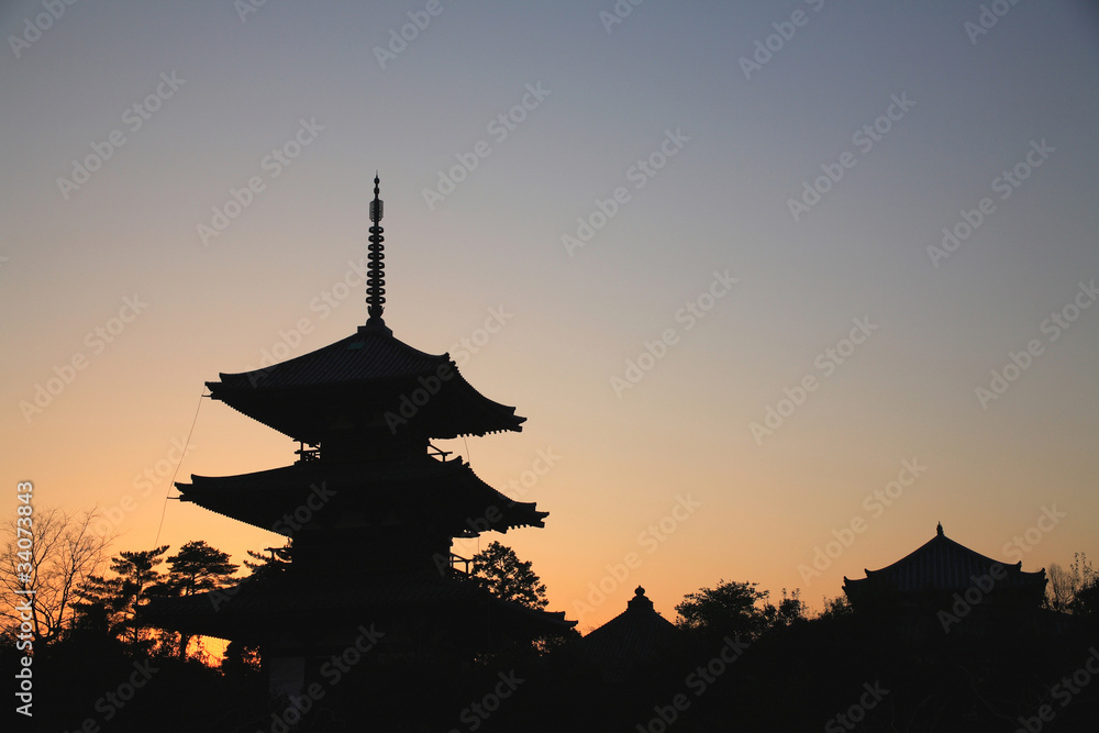 法起寺夕景 法起寺夕景