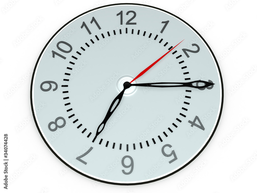 White mechanical watch with black arrows on white background. White mechanical watch with black arrows on white background.