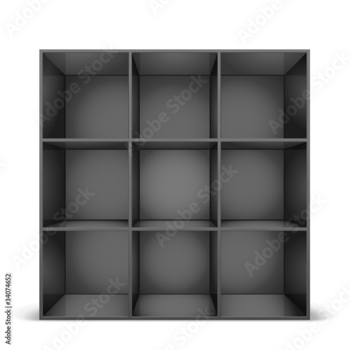 black bookshelf