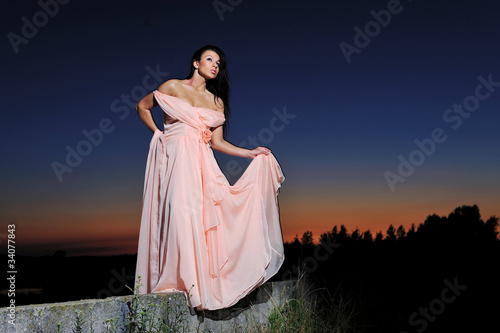 beauty, dress, elegance, girl, romantic, evening, spirituality,