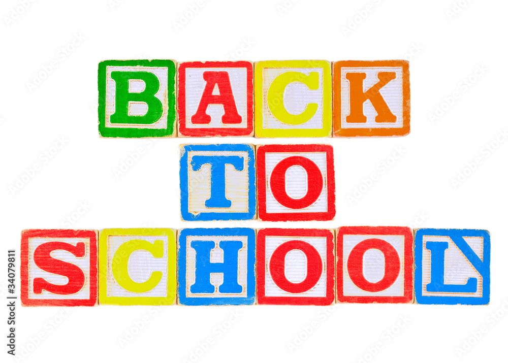 Back to School Written in Alphabet Blocks Back to School Written in Alphabet Blocks