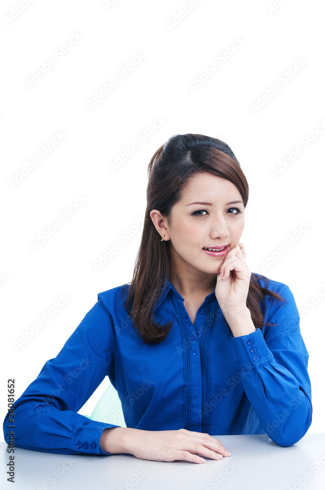 Cute young woman smiling