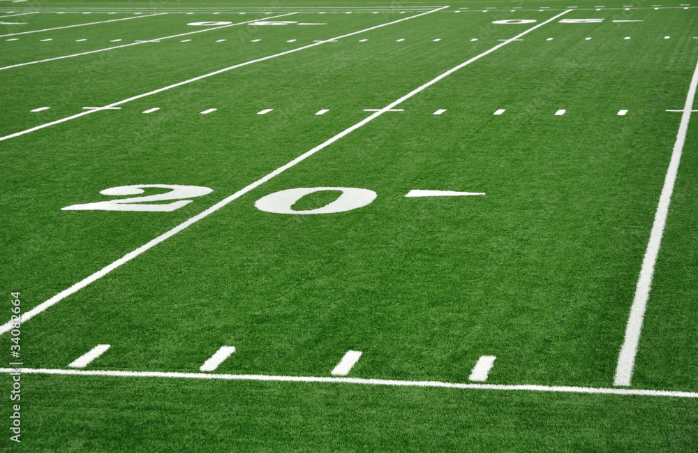 Obraz premium Twenty Yard Line on American Football Field