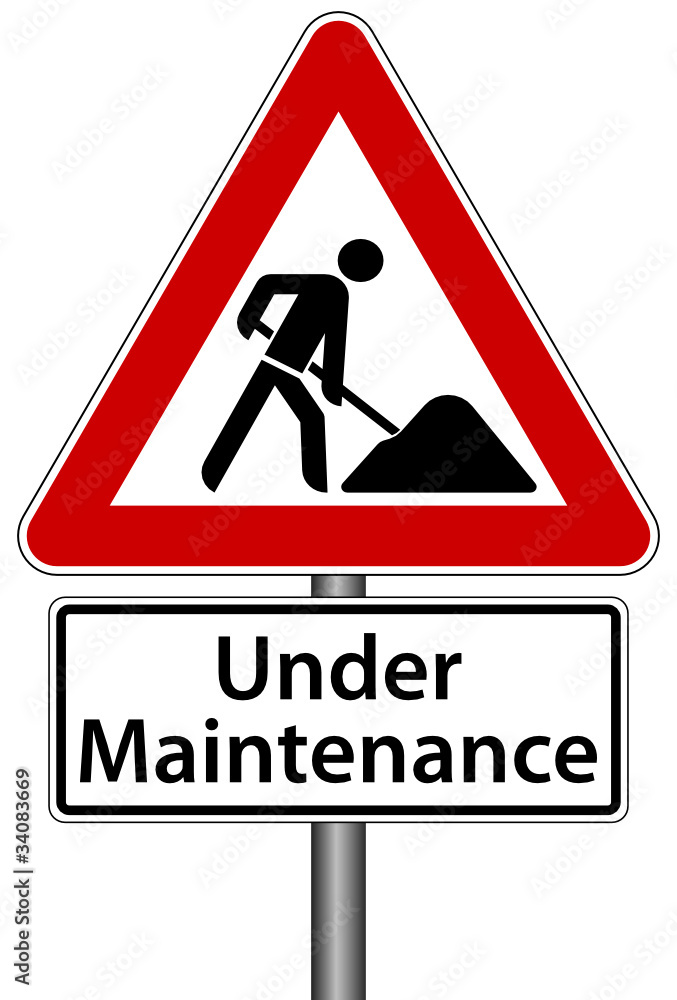 Under Maintenance Schild Baustelle Seite im Aufbau Under Maintenance Schild Baustelle Seite im Aufbau