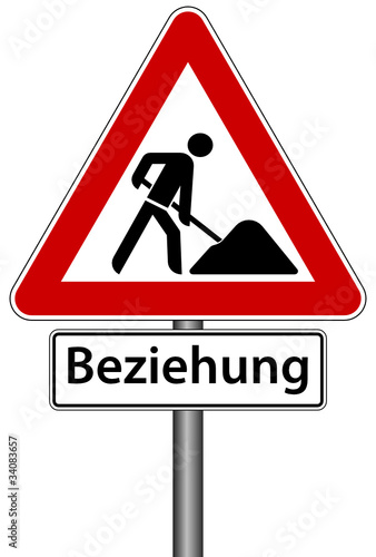 Baustelle Beziehung Beziehungsprobleme Schild