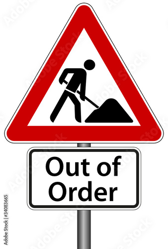 Out of Order Schild Baustelle Außer Betrieb Baustellenschild