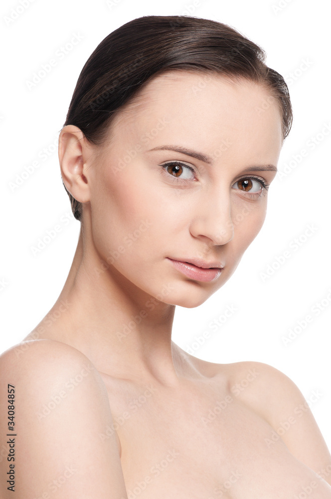 Portrait of young woman with perfect skin