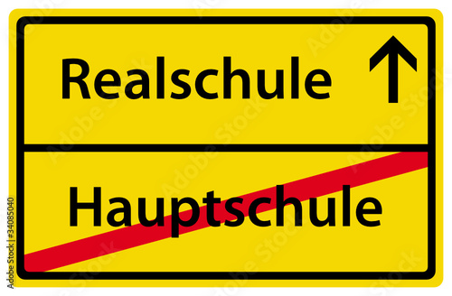 Wechsel von Hauptschule zu Realschule Zeichen Schild