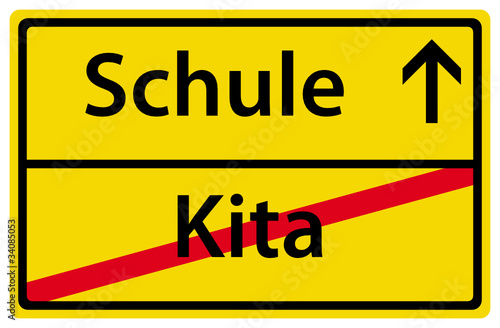 Einschulung Schule nach Kita Ortsausgangsschild