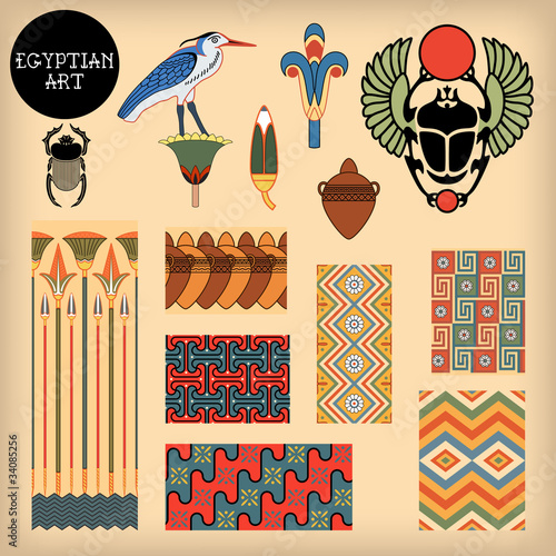 Egyptian art. Vector illustration.