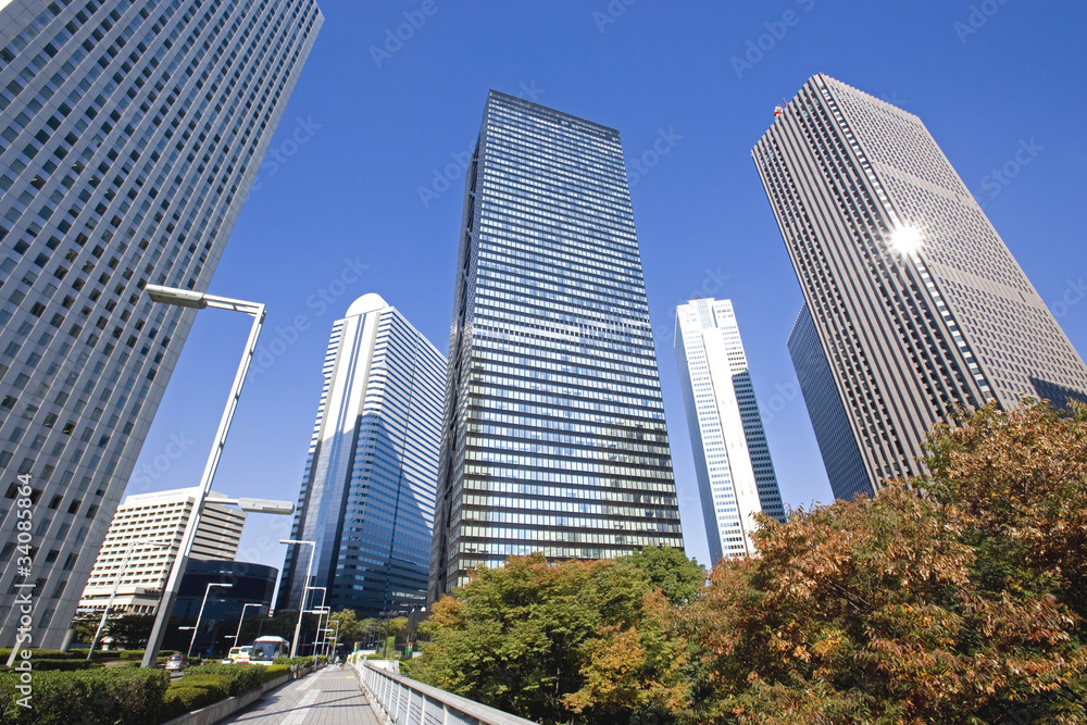 秋の新宿高層ビル群