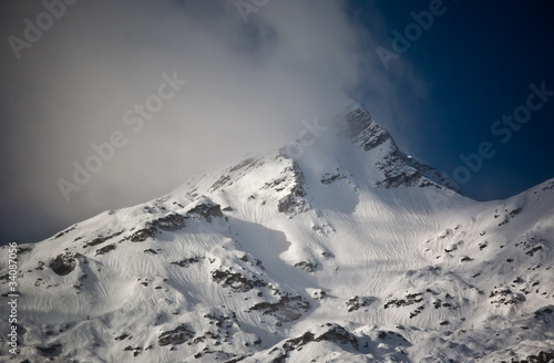 snow covered alps after the snow storm, slovenia