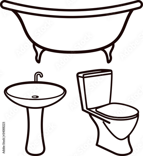 set of bathroom elements