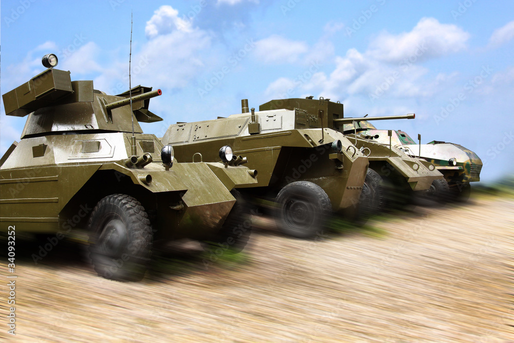 Military cars at work Military cars at work