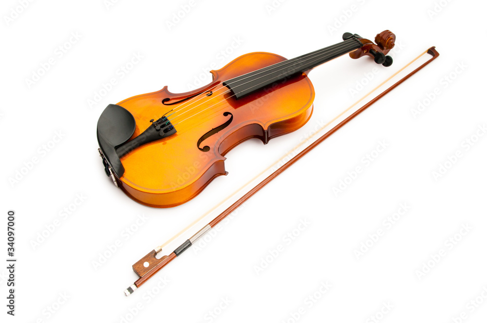 Naklejka premium Violin isolated on the white