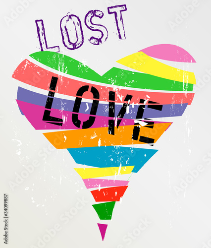 Love and lost love concept, vector illustration
