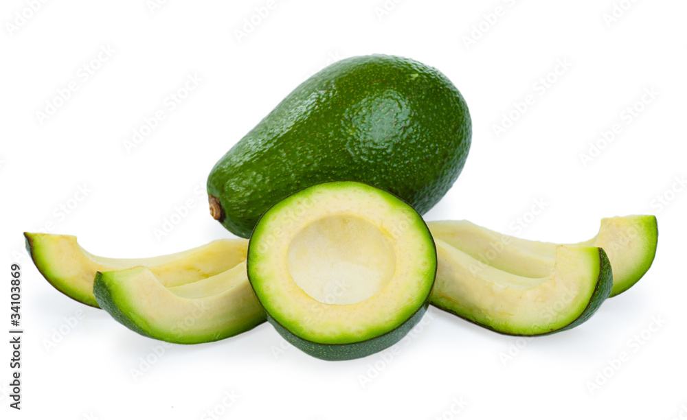 Slice avocado on white background Slice avocado on white background