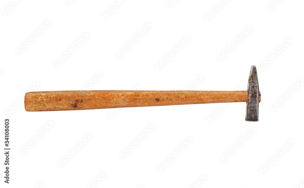 Small rusty hammer, isolated on white background Small rusty hammer, isolated on white background